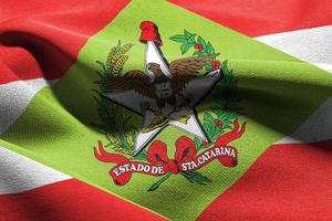 3D illustration flag of Santa Catarina is a state of Brazil. Wav photo