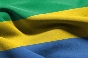 3D illustration closeup flag of Gabon photo