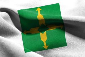 3D illustration flag of Distrito Federal is a state of Brazil. W photo