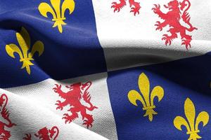 3D illustration flag of Picardy is a region of France. Waving on photo