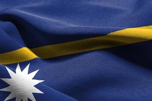 3D illustration closeup flag of Nauru photo
