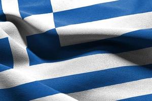 3D illustration closeup flag of Greece photo