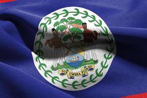 3D illustration closeup flag of Belize photo