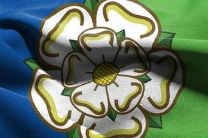 3D illustration flag of East Riding of Yorkshire is a region of photo