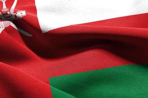 3D illustration closeup flag of Oman photo