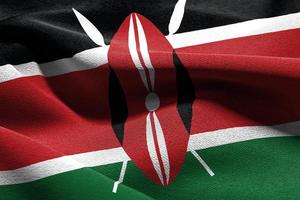 3D illustration closeup flag of Kenya photo