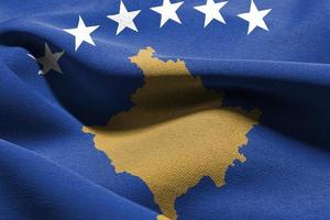 3D illustration closeup flag of Kosovo photo