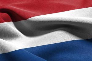 3D illustration closeup flag of Netherlands photo