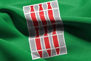 3d ilustración bandera de umbria es un región de Italia. ondulación en t foto