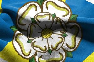 3D illustration flag of West Yorkshire is a region of England. W photo