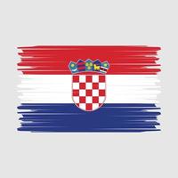 vector de pincel de bandera de croacia