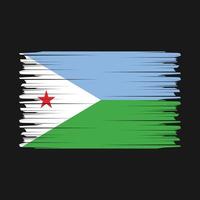 Djibouti Flag Brush Vector