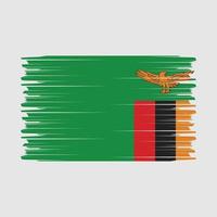 Zambia Flag Brush Vector