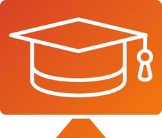 Online Graduation Icon Style vector