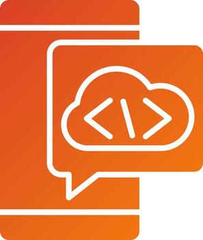 estilo de icono de codificación en la nube vector