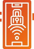 Signal Wifi 4 Bar Lock Icon Style vector