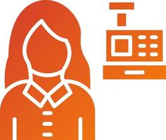 Cashier Female Icon Style vector