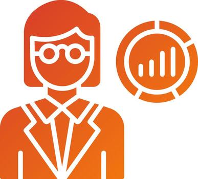 Data Scientist Female Icon Style vector