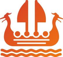 Viking Ship Icon Style vector