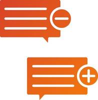 Plus And Minus Comments Icon Style vector