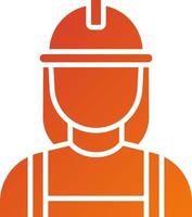 Builder Female Icon Style vector