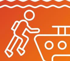 Wreck Diving Icon Style vector