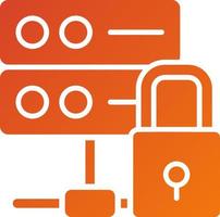 Database Lock Icon Style vector