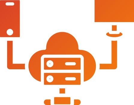 estilo de icono de computación en la nube vector
