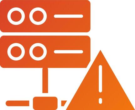 estilo de icono de alerta de base de datos vector