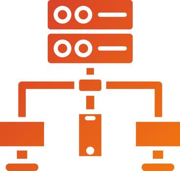 estilo de icono de red de base de datos vector