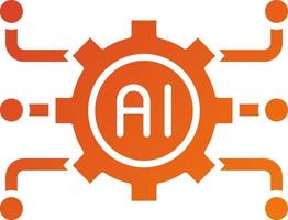 Artificial Intelligence Icon Style vector