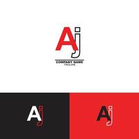 letra un j monograma logo diseño, resumen letra aj logo vector