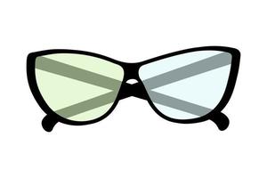Glasses with black frames and colored lenses. Happy glasses day. Sticker. Icon. Isolate. Vector. EPS vector