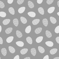 Easter seamless pattern with patterned Easter eggs in grayscale. Happy Easter. Springtime. Season vector