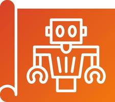 Robot Blueprint Icon Style vector