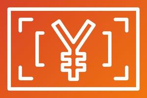 Japanese Yen Icon Style vector