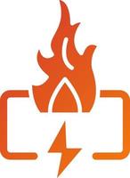 fuego energía icono estilo vector