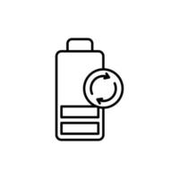 charging battery icon. outline icon vector