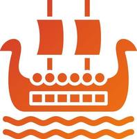 estilo de icono de barco vikingo vector