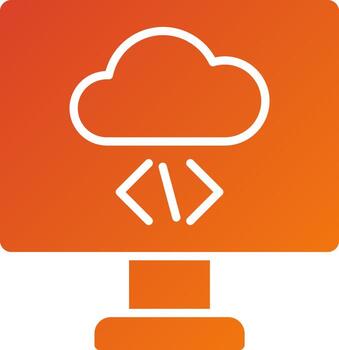 estilo de icono de codificación en la nube vector
