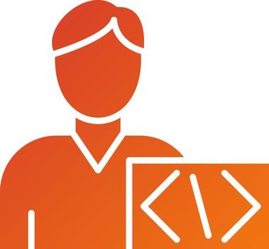 estilo de icono de codificador hombre vector