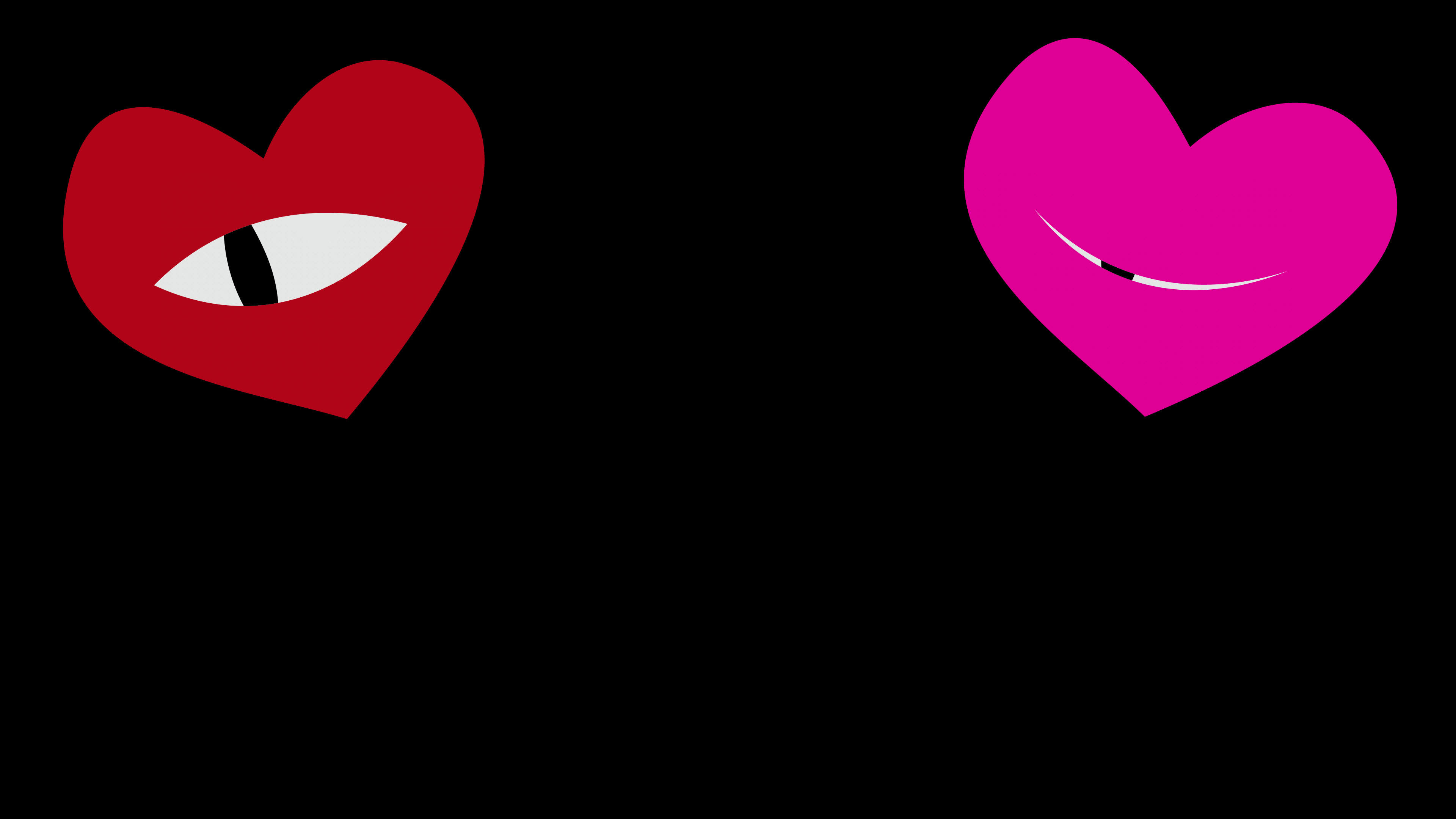 Red heart with eye icon love loop Animation video transparent