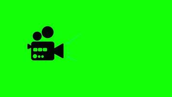 film camera icon loop Animation video transparent background with alpha channel.