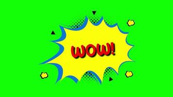 cartoon wow Comic Bubble speech loop Animation video transparent background with alpha channel.