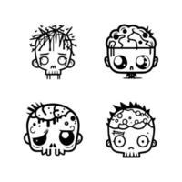 Looking for something cute and creepy Check out our kawaii zombie head collection. Each one Hand drawn with love, these illustrations are sure to bring some undead fun to your project vector