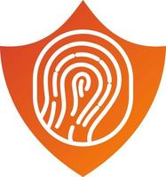 Fingerprint Sheild Icon Style vector