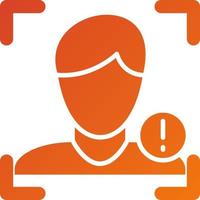 Face Detection Warning Icon Style vector