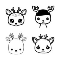 Bring the forest to your project with our cute anime deer head collection. Each one Hand drawn with love, these illustrations are sure to add a touch of woodland charm vector