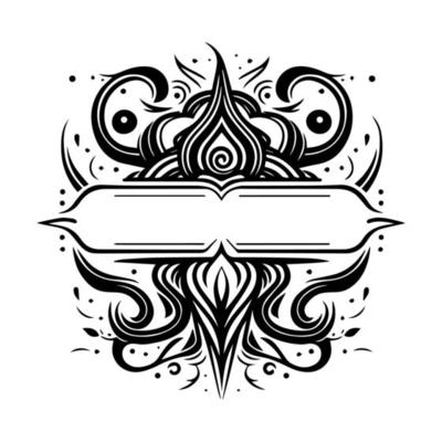 vintage tattoo studio logo concept line art hand drawn illustration