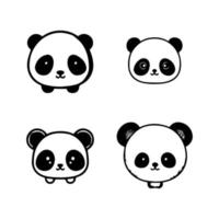 añadir algunos juguetón panda poder a tu proyecto con nuestra linda kawaii panda cabeza logo recopilación. mano dibujado con amar, estos ilustraciones son Por supuesto a añadir un toque de monería y encanto vector